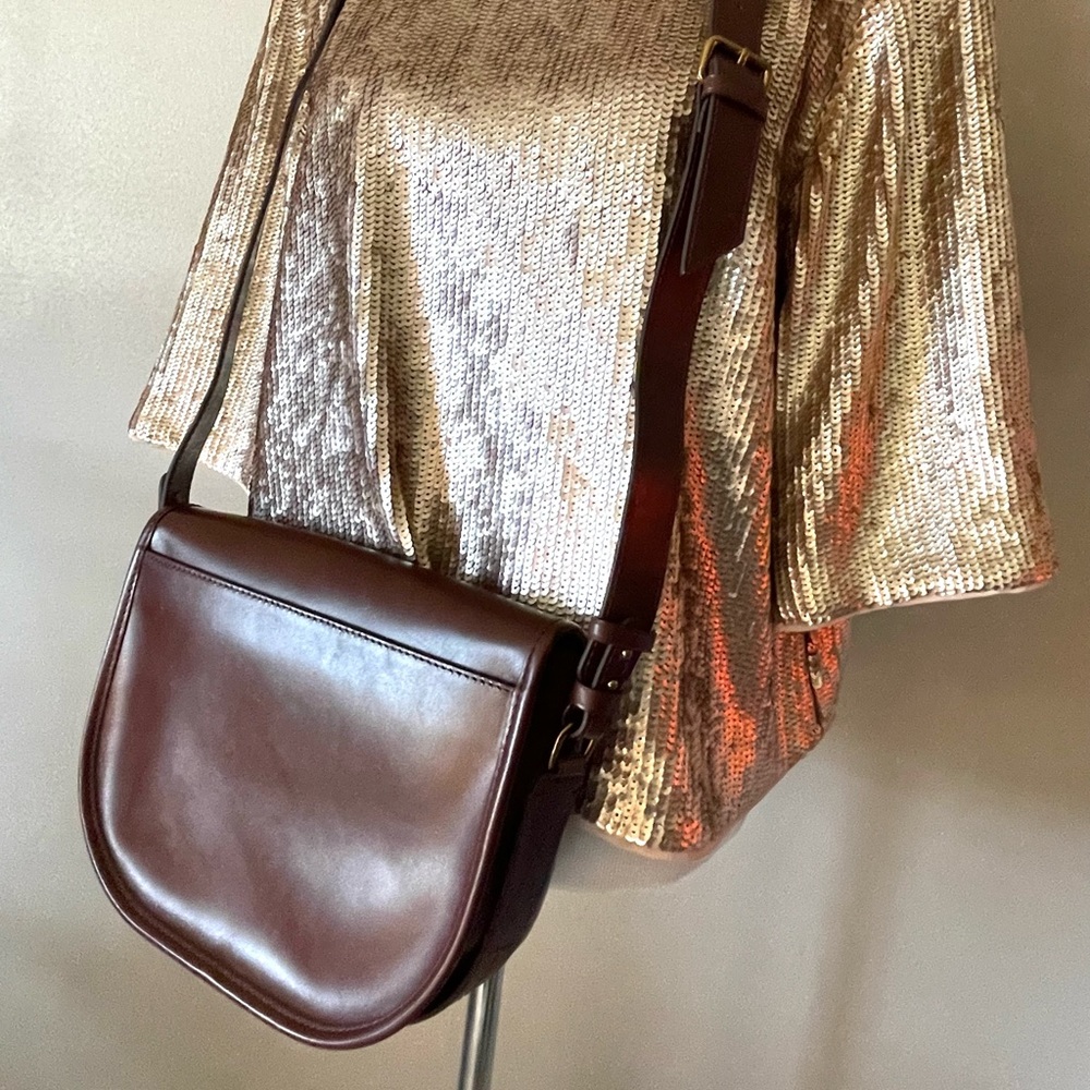 J. Crew Classic Brown Leather Saddle Bag NWOT - Picture 6 of 7